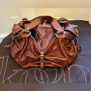 Kooba Katy satchel shoulder bag cognac